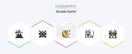 Illustration for Arcade 25 FilledLine icon pack including hockey. bar. fun. fun. game - Royalty Free Image