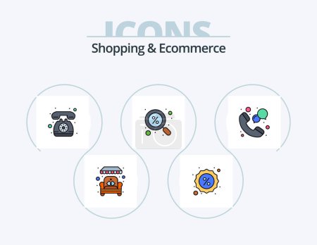 Ilustración de Shopping And Ecommerce Line Filled Icon Pack 5 Icon Design. safety. jacket. space. basket. cart - Imagen libre de derechos