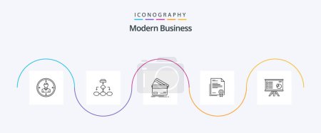 Ilustración de Modern Business Line 5 Icon Pack Including credit card. business. algorithm. creditcard. structure - Imagen libre de derechos