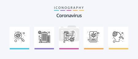 Téléchargez les illustrations : Coronavirus Line 5 Icon Pack Including infected area. building. allergy. virus. anatomy. Creative Icons Design - en licence libre de droit