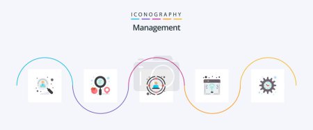 Illustration for Management Flat 5 Icon Pack Including idea. browser. search. strategic. network - Royalty Free Image