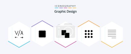 Illustration for Design 25 Glyph icon pack including . dots. - Royalty Free Image