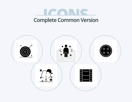Illustration for Complete Common Version Glyph Icon Pack 5 Icon Design. direction. compare. ux. business. marketing - Royalty Free Image