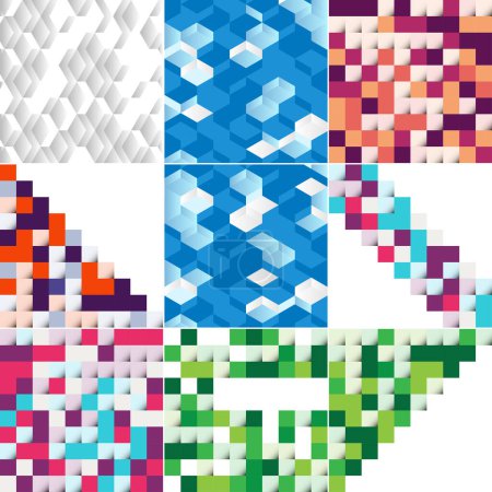 Téléchargez les illustrations : Vector illustration of abstract squares suitable as a background design for posters. flyers. covers. brochures; pack of 9 available - en licence libre de droit