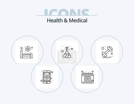 Illustration for Health And Medical Line Icon Pack 5 Icon Design. . . diagnosis. lab. blood test - Royalty Free Image