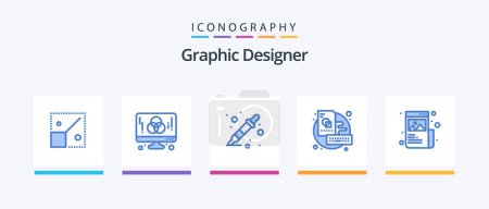 Illustration for Graphic Designer Blue 5 Icon Pack Including art. sketch. creative. key. liquidator. Creative Icons Design - Royalty Free Image