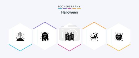 Illustration for Halloween 25 Glyph icon pack including scary. bird. scary. bat. halloween - Royalty Free Image