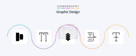 Ilustración de Design Glyph 5 Icon Pack Including . square. strike. font - Imagen libre de derechos