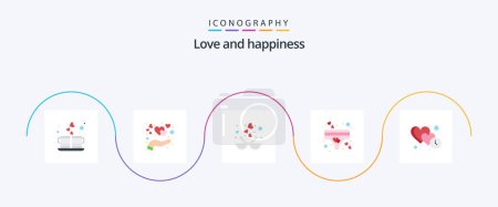 Illustration for Love Flat 5 Icon Pack Including romance. love. love. heart. in love - Royalty Free Image