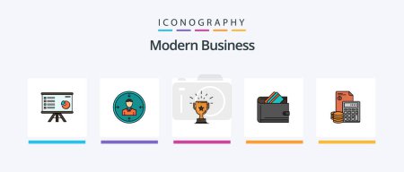 Illustration for Modern Business Line Filled 5 Icon Pack Including legal document. business. analytics. certificate. people. Creative Icons Design - Royalty Free Image