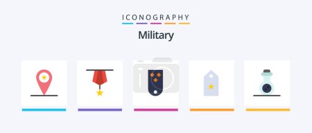 Illustration for Military Flat 5 Icon Pack Including star. one. plain. military. rank. Creative Icons Design - Royalty Free Image