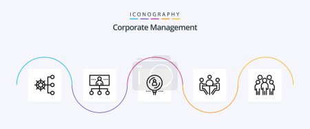 Ilustración de Corporate Management Line 5 Icon Pack Including conference. business. management. recruitment. magnifier - Imagen libre de derechos