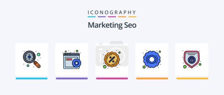 Illustration for Marketing Seo Line Filled 5 Icon Pack Including mouse. data. favorite. computing. seo pack. Creative Icons Design - Royalty Free Image