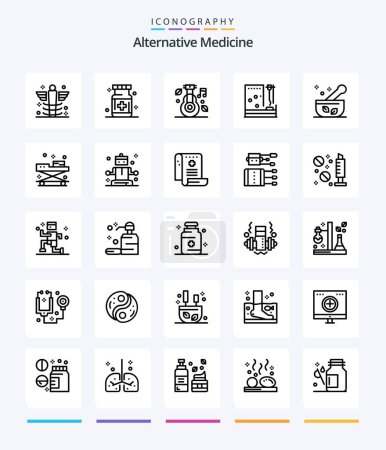 Ilustración de Creative Alternative Medicine 25 OutLine icon pack  Such As medicine. hospital. medicine. treatment. medicine - Imagen libre de derechos