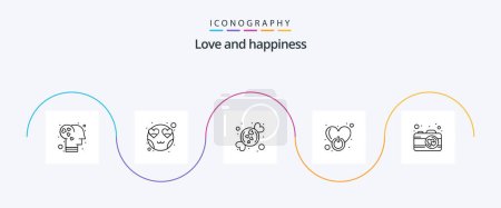 Illustration for Love Line 5 Icon Pack Including camera. sign. candy. power. off - Royalty Free Image