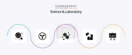 Illustration for Science Glyph 5 Icon Pack Including science formula. formula. molecular. chemistry. science - Royalty Free Image