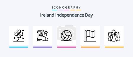 Illustration for Ireland Independence Day Line 5 Icon Pack Including trumpet. instrument. hat. horn. ireland. Creative Icons Design - Royalty Free Image