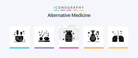 Ilustración de Alternative Medicine Glyph 5 Icon Pack Including medicine. healthcare. wellness. alternative. medical. Creative Icons Design - Imagen libre de derechos