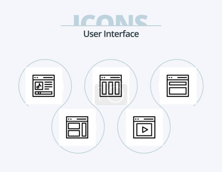 Téléchargez les illustrations : User Interface Line Icon Pack 5 Icon Design. page. communication. user. user. hero - en licence libre de droit