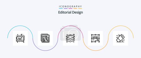 Ilustración de Editorial Design Line 5 Icon Pack Including office. draw. design. design. documents - Imagen libre de derechos