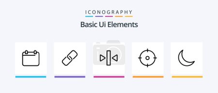 Ilustración de Basic Ui Elements Line 5 Icon Pack Including sleep . moon. image. year. day. Creative Icons Design - Imagen libre de derechos