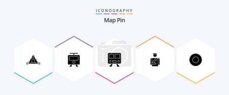 Illustration for Map Pin 25 Glyph icon pack including . hotel. . hotel - Royalty Free Image