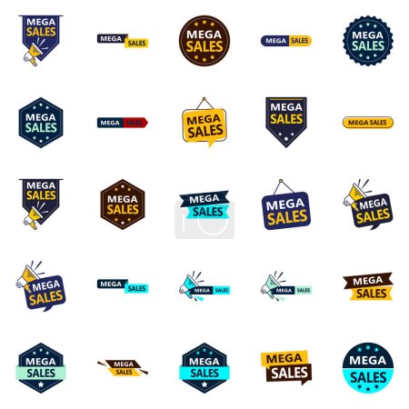 Illustration for Boost Your Promotions with the Mega Sale Vector Pack 25 High Quality Designs - Royalty Free Image