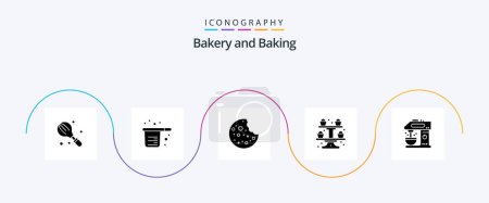 Illustration for Baking Glyph 5 Icon Pack Including cafe. cupcake. cups. cooking. slice - Royalty Free Image