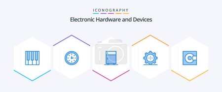 Illustration for Devices 25 Blue icon pack including technology. gadget. tool. devices. equipment - Royalty Free Image