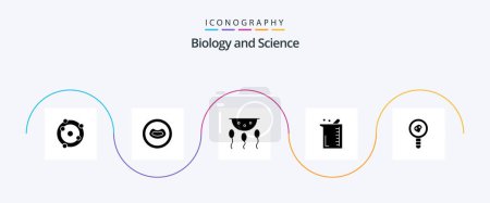 Illustration for Biology Glyph 5 Icon Pack Including biology analysis. chemistry. biology. biology. bigger - Royalty Free Image