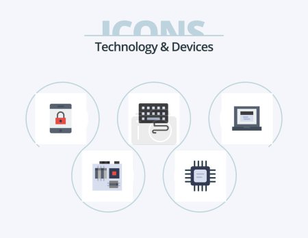 Ilustración de Devices Flat Icon Pack 5 Icon Design. . . lock. website. browser - Imagen libre de derechos