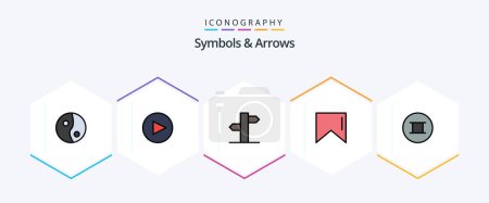 Téléchargez les illustrations : Symbols and Arrows 25 FilledLine icon pack including . banner. symbols - en licence libre de droit