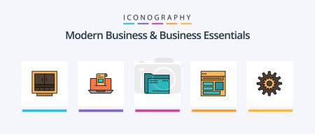 Illustration for Modern Business And Business Essentials Line Filled 5 Icon Pack Including finance. business. date. document. schedule. Creative Icons Design - Royalty Free Image