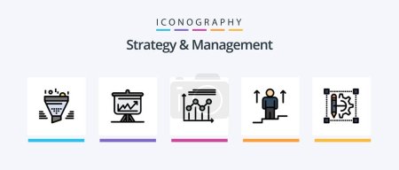 Ilustración de Strategy And Management Line Filled 5 Icon Pack Including tactic. planning. strategy. clipboard. person. Creative Icons Design - Imagen libre de derechos