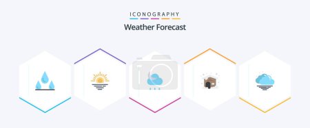 Ilustración de Weather 25 Flat icon pack including . weather. night. warm. cloudy - Imagen libre de derechos
