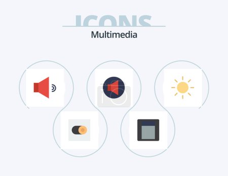 Illustration for Multimedia Flat Icon Pack 5 Icon Design. . volume. - Royalty Free Image