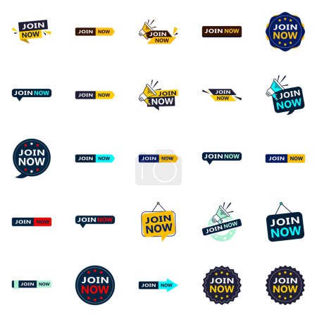 Illustration for 25 Innovative Typographic Banners for promoting joining - Royalty Free Image