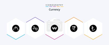Ilustración de Currency 25 Glyph icon pack including turkish . finance. coin . - Imagen libre de derechos