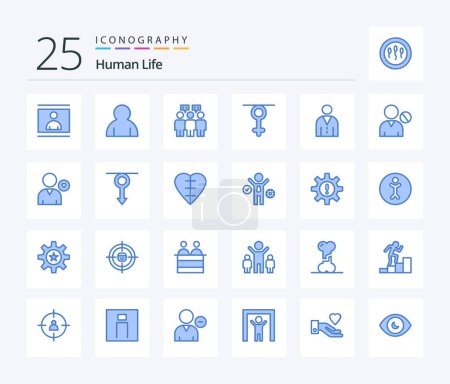 Illustration for Human 25 Blue Color icon pack including interface. avatar. communication. human. gender - Royalty Free Image
