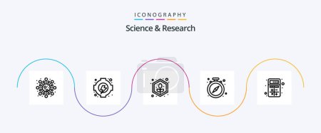 Ilustración de Science Line 5 Icon Pack Including apps. add. grow. time. stop - Imagen libre de derechos