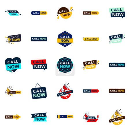 Illustration for 25 Versatile Typographic Banners for promoting calls across media - Royalty Free Image