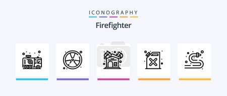 Illustration for Firefighter Line 5 Icon Pack Including float. fire. call. fighter. hotline. Creative Icons Design - Royalty Free Image