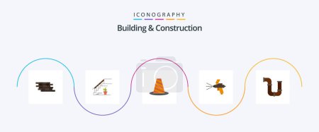Illustration for Building And Construction Flat 5 Icon Pack Including paint. warning. stage. stop. road - Royalty Free Image