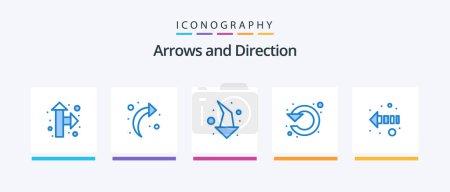 Illustration for Arrow Blue 5 Icon Pack Including left. arrow. direction. up. left. Creative Icons Design - Royalty Free Image