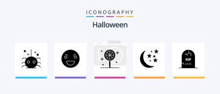 Illustration for Halloween Glyph 5 Icon Pack Including gravestone. death. scary. night. halloween. Creative Icons Design - Royalty Free Image