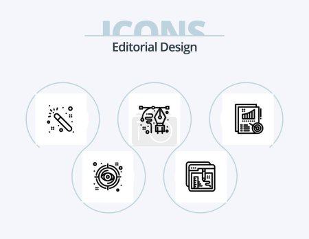 Ilustración de Editorial Design Line Icon Pack 5 Icon Design. creative. photos. document. images. design - Imagen libre de derechos