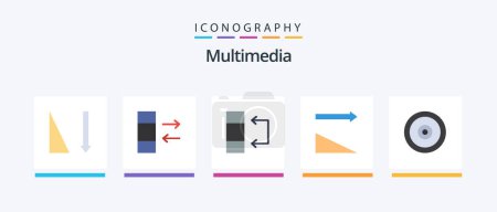 Illustration for Multimedia Flat 5 Icon Pack Including . web. table. target. mobile. Creative Icons Design - Royalty Free Image