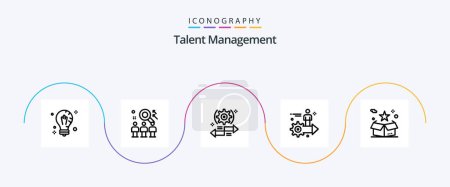 Téléchargez les illustrations : Talent Management Line 5 Icon Pack Including arrow. setting. user. right. arrow - en licence libre de droit