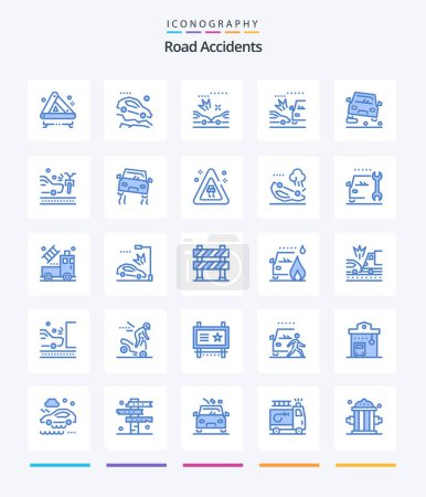 Ilustración de Creative Road Accidents 25 Blue icon pack  Such As traffic. overtaking. car. crush. car - Imagen libre de derechos