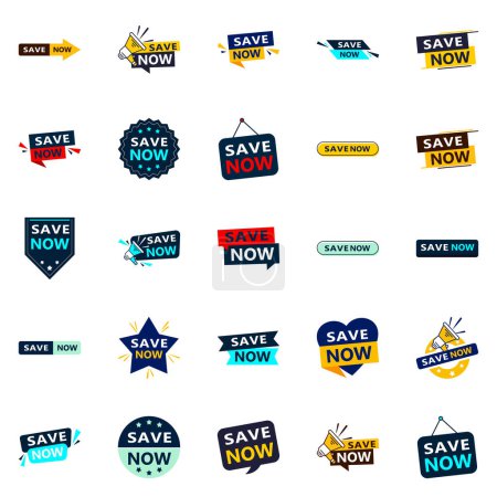 Téléchargez les illustrations : 25 Professional Typographic Designs for a polished savings campaign Save Now - en licence libre de droit